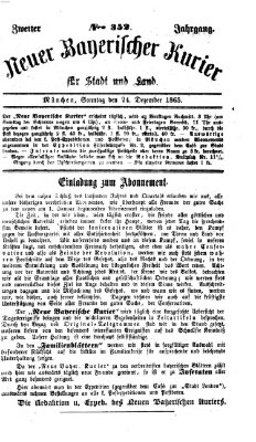 Neuer bayerischer Kurier für Stadt und Land Sonntag 24. Dezember 1865