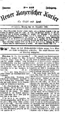 Neuer bayerischer Kurier für Stadt und Land Montag 25. Dezember 1865