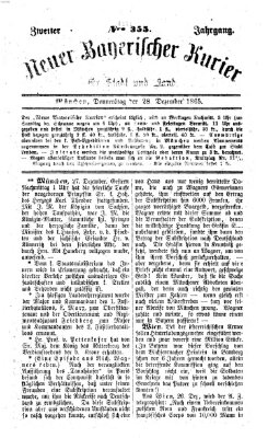 Neuer bayerischer Kurier für Stadt und Land Donnerstag 28. Dezember 1865