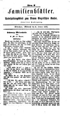 Neuer bayerischer Kurier für Stadt und Land. Familienblätter : Unterhaltungsblatt zum Neuen bayerischen Kurier (Neuer bayerischer Kurier für Stadt und Land) Mittwoch 4. Januar 1865