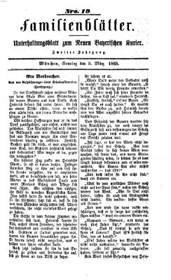 Neuer bayerischer Kurier für Stadt und Land. Familienblätter : Unterhaltungsblatt zum Neuen bayerischen Kurier (Neuer bayerischer Kurier für Stadt und Land) Sonntag 5. März 1865