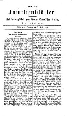 Neuer bayerischer Kurier für Stadt und Land. Familienblätter : Unterhaltungsblatt zum Neuen bayerischen Kurier (Neuer bayerischer Kurier für Stadt und Land) Mittwoch 5. Juli 1865