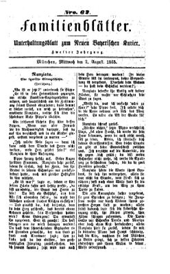 Neuer bayerischer Kurier für Stadt und Land. Familienblätter : Unterhaltungsblatt zum Neuen bayerischen Kurier (Neuer bayerischer Kurier für Stadt und Land) Mittwoch 2. August 1865