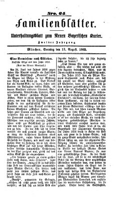 Neuer bayerischer Kurier für Stadt und Land. Familienblätter : Unterhaltungsblatt zum Neuen bayerischen Kurier (Neuer bayerischer Kurier für Stadt und Land) Sonntag 13. August 1865