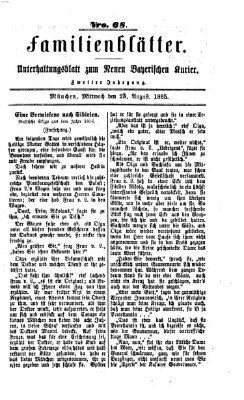 Neuer bayerischer Kurier für Stadt und Land. Familienblätter : Unterhaltungsblatt zum Neuen bayerischen Kurier (Neuer bayerischer Kurier für Stadt und Land) Mittwoch 23. August 1865