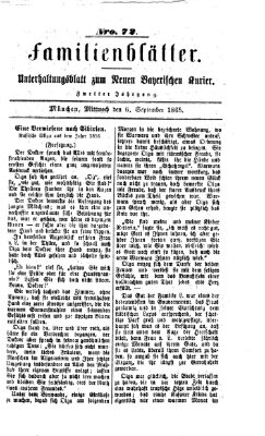 Neuer bayerischer Kurier für Stadt und Land. Familienblätter : Unterhaltungsblatt zum Neuen bayerischen Kurier (Neuer bayerischer Kurier für Stadt und Land) Mittwoch 6. September 1865