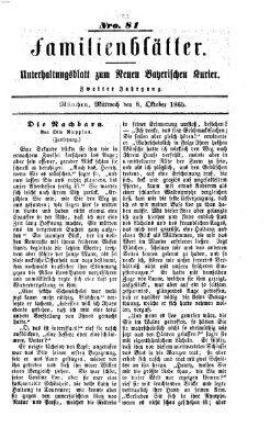 Neuer bayerischer Kurier für Stadt und Land. Familienblätter : Unterhaltungsblatt zum Neuen bayerischen Kurier (Neuer bayerischer Kurier für Stadt und Land) Sonntag 8. Oktober 1865