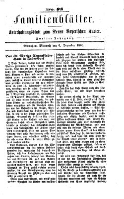 Neuer bayerischer Kurier für Stadt und Land. Familienblätter : Unterhaltungsblatt zum Neuen bayerischen Kurier (Neuer bayerischer Kurier für Stadt und Land) Mittwoch 6. Dezember 1865