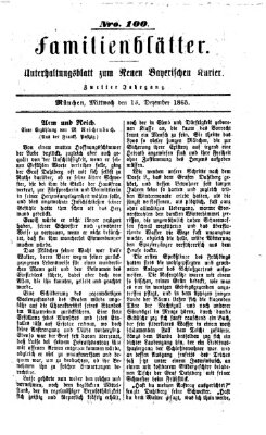 Neuer bayerischer Kurier für Stadt und Land. Familienblätter : Unterhaltungsblatt zum Neuen bayerischen Kurier (Neuer bayerischer Kurier für Stadt und Land) Mittwoch 13. Dezember 1865