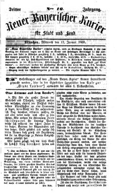 Neuer bayerischer Kurier für Stadt und Land Mittwoch 17. Januar 1866