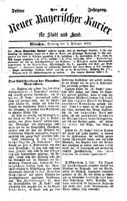 Neuer bayerischer Kurier für Stadt und Land Sonntag 4. Februar 1866