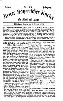 Neuer bayerischer Kurier für Stadt und Land Montag 5. Februar 1866