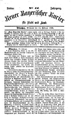 Neuer bayerischer Kurier für Stadt und Land Mittwoch 14. Februar 1866