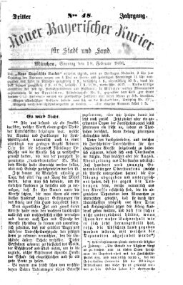 Neuer bayerischer Kurier für Stadt und Land Sonntag 18. Februar 1866