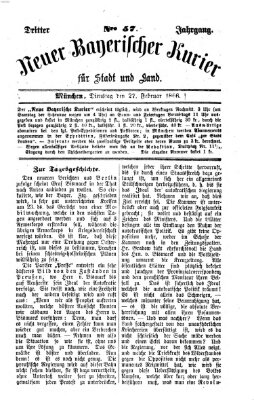 Neuer bayerischer Kurier für Stadt und Land Dienstag 27. Februar 1866