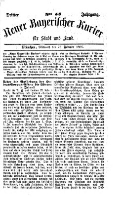 Neuer bayerischer Kurier für Stadt und Land Mittwoch 28. Februar 1866