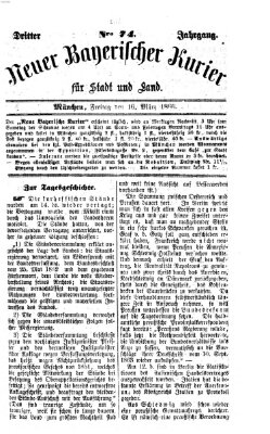 Neuer bayerischer Kurier für Stadt und Land Freitag 16. März 1866