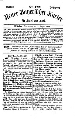 Neuer bayerischer Kurier für Stadt und Land Donnerstag 2. August 1866