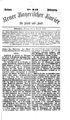 Neuer bayerischer Kurier für Stadt und Land Montag 6. August 1866