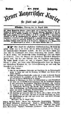 Neuer bayerischer Kurier für Stadt und Land Sonntag 19. August 1866