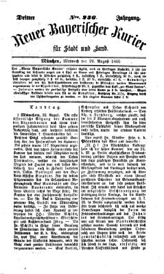 Neuer bayerischer Kurier für Stadt und Land Mittwoch 29. August 1866