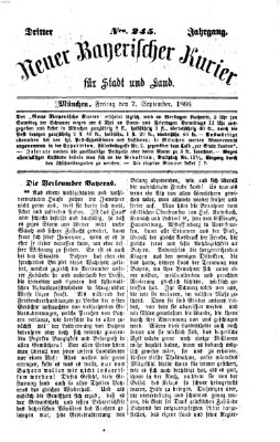 Neuer bayerischer Kurier für Stadt und Land Freitag 7. September 1866