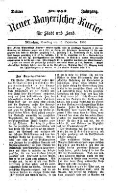 Neuer bayerischer Kurier für Stadt und Land Samstag 15. September 1866