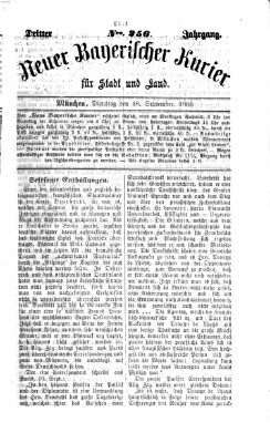 Neuer bayerischer Kurier für Stadt und Land Dienstag 18. September 1866