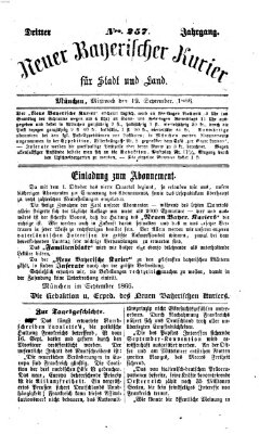 Neuer bayerischer Kurier für Stadt und Land Mittwoch 19. September 1866