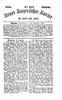 Neuer bayerischer Kurier für Stadt und Land Donnerstag 20. September 1866