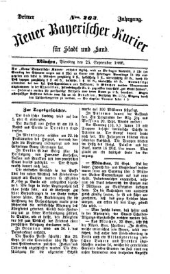 Neuer bayerischer Kurier für Stadt und Land Dienstag 25. September 1866