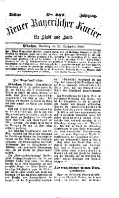 Neuer bayerischer Kurier für Stadt und Land Samstag 29. September 1866