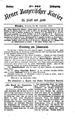 Neuer bayerischer Kurier für Stadt und Land Sonntag 30. September 1866