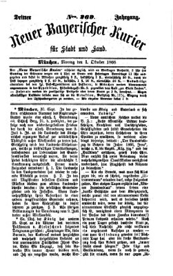 Neuer bayerischer Kurier für Stadt und Land Montag 1. Oktober 1866