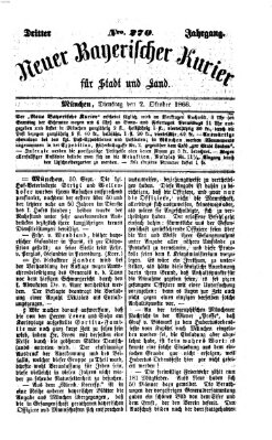 Neuer bayerischer Kurier für Stadt und Land Dienstag 2. Oktober 1866