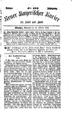 Neuer bayerischer Kurier für Stadt und Land Mittwoch 31. Oktober 1866