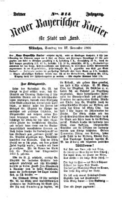 Neuer bayerischer Kurier für Stadt und Land Samstag 17. November 1866