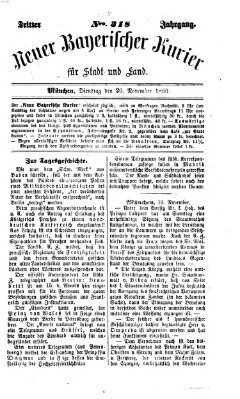 Neuer bayerischer Kurier für Stadt und Land Dienstag 20. November 1866