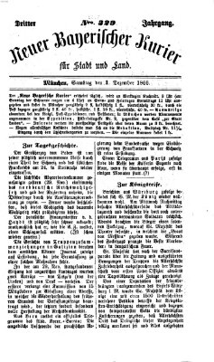 Neuer bayerischer Kurier für Stadt und Land Samstag 1. Dezember 1866