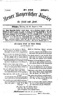 Neuer bayerischer Kurier für Stadt und Land Dienstag 11. Dezember 1866