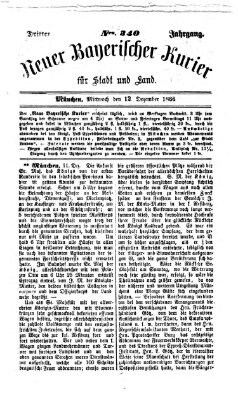 Neuer bayerischer Kurier für Stadt und Land Mittwoch 12. Dezember 1866