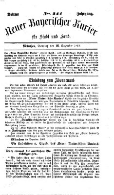 Neuer bayerischer Kurier für Stadt und Land Sonntag 16. Dezember 1866