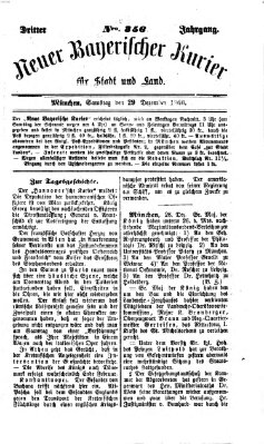 Neuer bayerischer Kurier für Stadt und Land Samstag 29. Dezember 1866