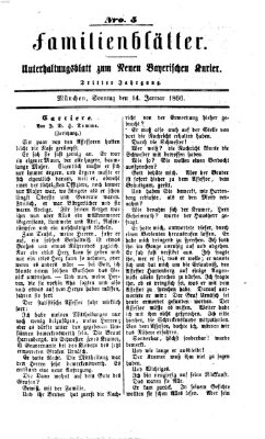 Neuer bayerischer Kurier für Stadt und Land. Familienblätter : Unterhaltungsblatt zum Neuen bayerischen Kurier (Neuer bayerischer Kurier für Stadt und Land) Sonntag 14. Januar 1866