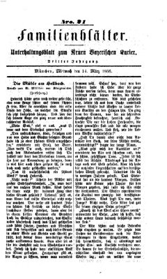 Neuer bayerischer Kurier für Stadt und Land. Familienblätter : Unterhaltungsblatt zum Neuen bayerischen Kurier (Neuer bayerischer Kurier für Stadt und Land) Mittwoch 14. März 1866