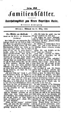 Neuer bayerischer Kurier für Stadt und Land. Familienblätter : Unterhaltungsblatt zum Neuen bayerischen Kurier (Neuer bayerischer Kurier für Stadt und Land) Mittwoch 21. März 1866