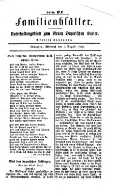 Neuer bayerischer Kurier für Stadt und Land. Familienblätter : Unterhaltungsblatt zum Neuen bayerischen Kurier (Neuer bayerischer Kurier für Stadt und Land) Mittwoch 1. August 1866