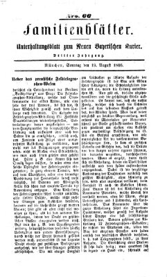 Neuer bayerischer Kurier für Stadt und Land. Familienblätter : Unterhaltungsblatt zum Neuen bayerischen Kurier (Neuer bayerischer Kurier für Stadt und Land) Sonntag 19. August 1866