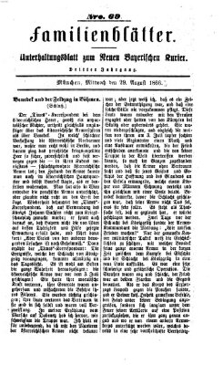 Neuer bayerischer Kurier für Stadt und Land. Familienblätter : Unterhaltungsblatt zum Neuen bayerischen Kurier (Neuer bayerischer Kurier für Stadt und Land) Mittwoch 29. August 1866