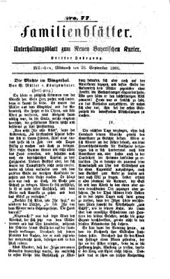 Neuer bayerischer Kurier für Stadt und Land. Familienblätter : Unterhaltungsblatt zum Neuen bayerischen Kurier (Neuer bayerischer Kurier für Stadt und Land) Mittwoch 26. September 1866